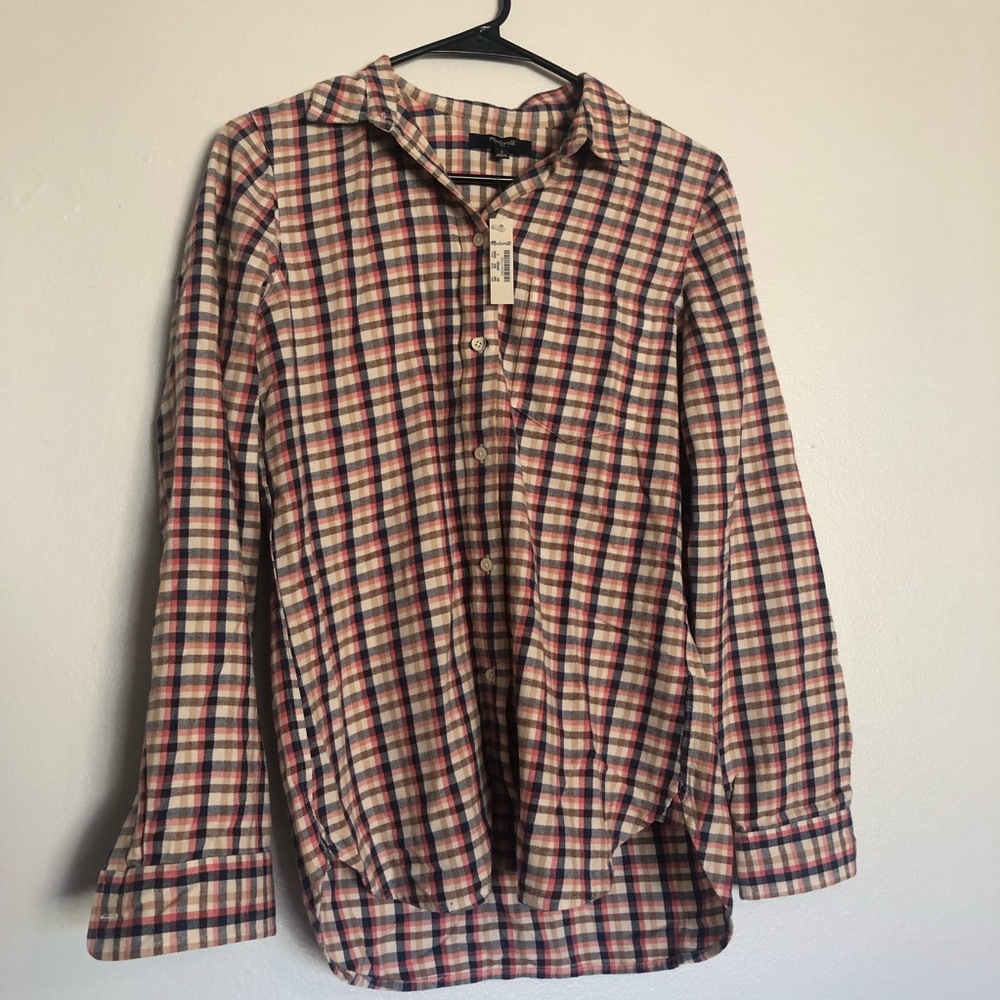 NWT Madewell flannel Slim Boyshirt in Palma Plaid